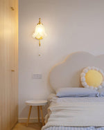 Curved Gooseneck Brass Glass Sconce - Lamp Outdoor