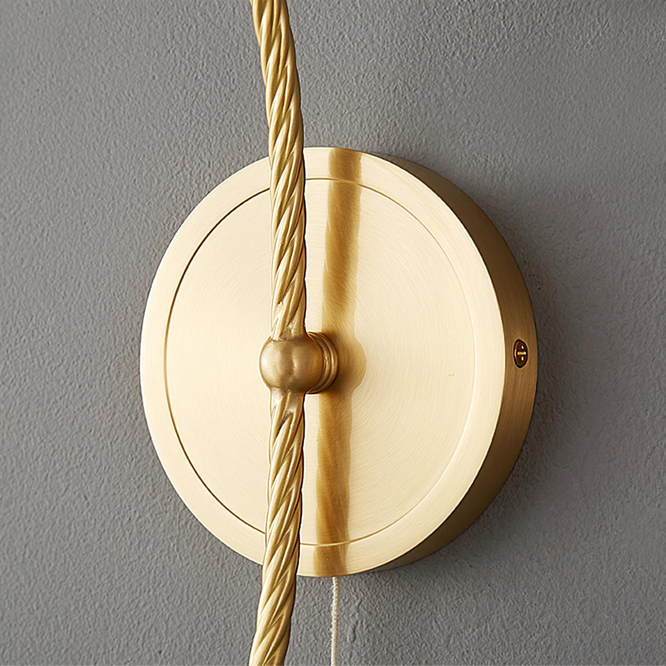 Curved Gooseneck Brass Glass Sconce - Lamp Outdoor