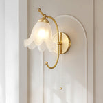 Curved Gooseneck Brass Glass Sconce - Lamp Outdoor