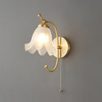 Curved Gooseneck Brass Glass Sconce - Lamp Outdoor