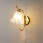 Curved Gooseneck Brass Glass Sconce - Lamp Outdoor