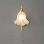Curved Gooseneck Brass Glass Sconce - Lamp Outdoor
