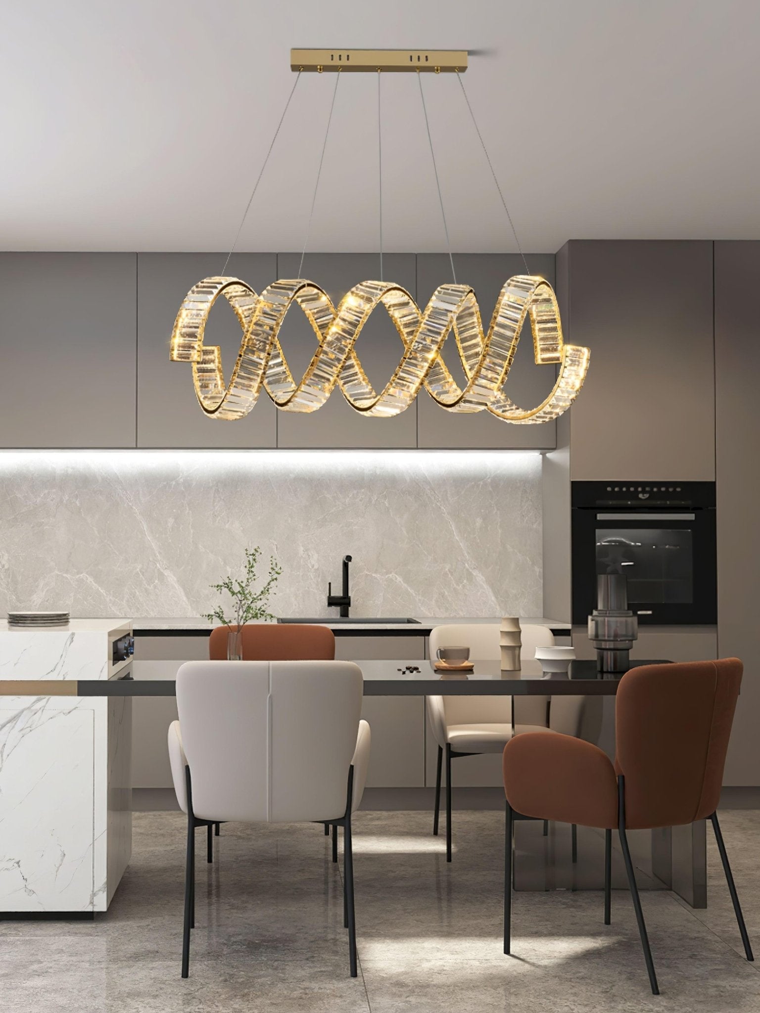 Curved LED Chandelier - Lamp Outdoor
