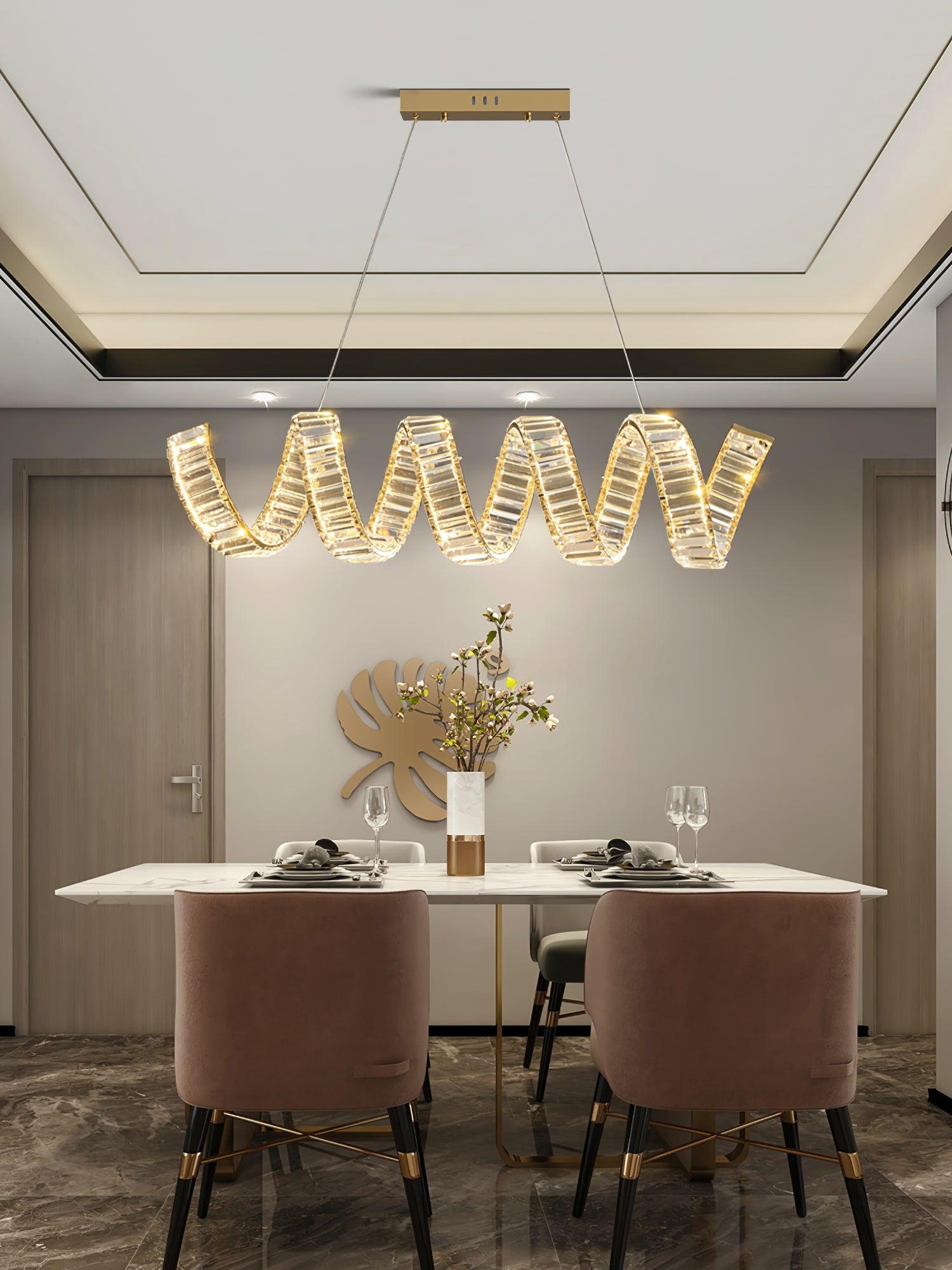 Curved LED Chandelier - Lamp Outdoor