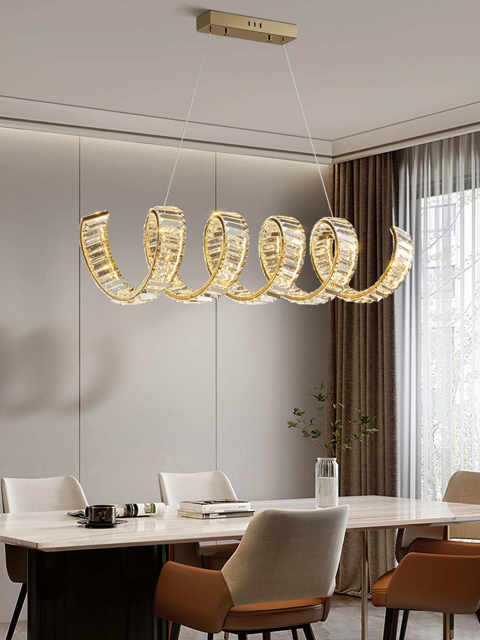 Curved LED Chandelier - Lamp Outdoor