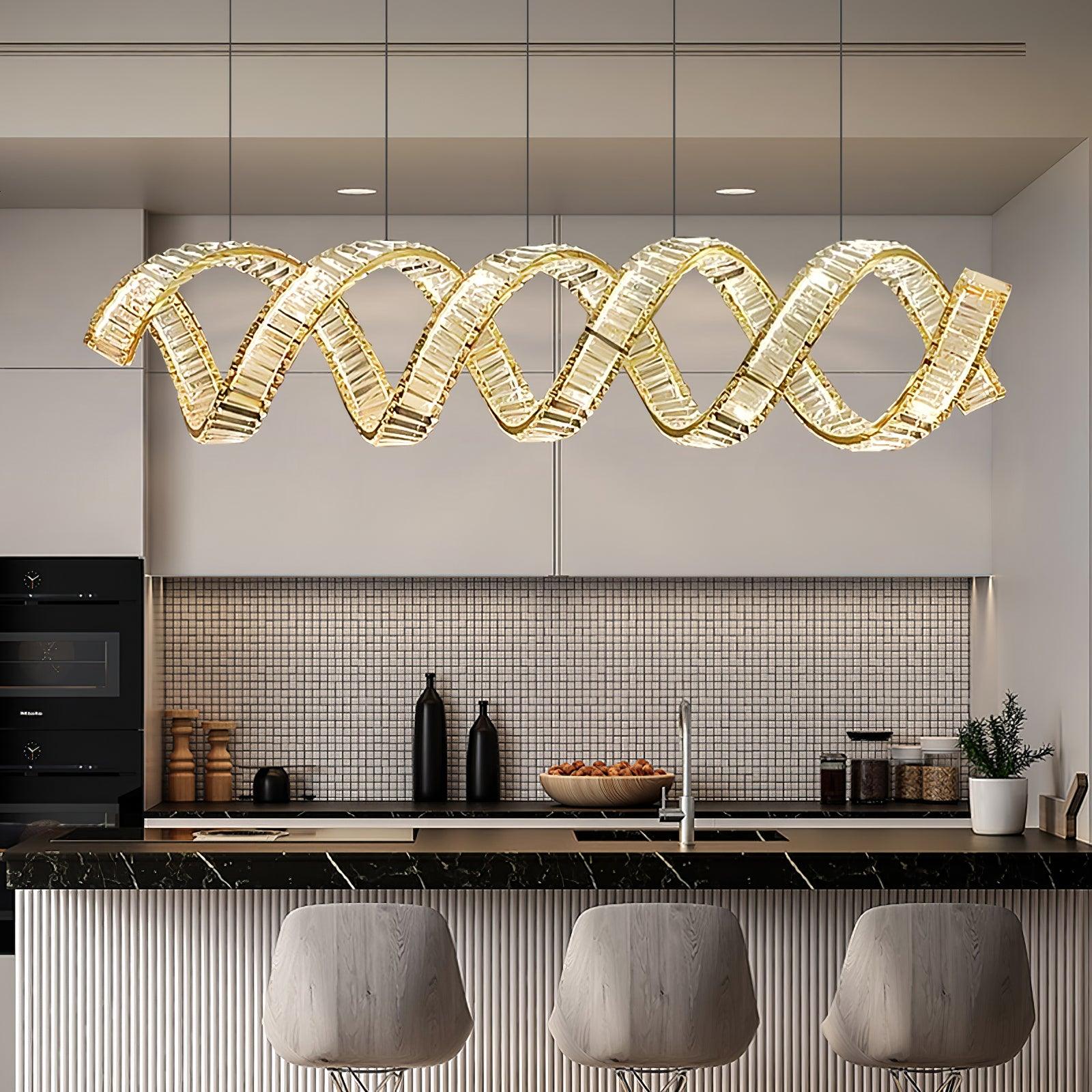 Curved LED Chandelier - Lamp Outdoor