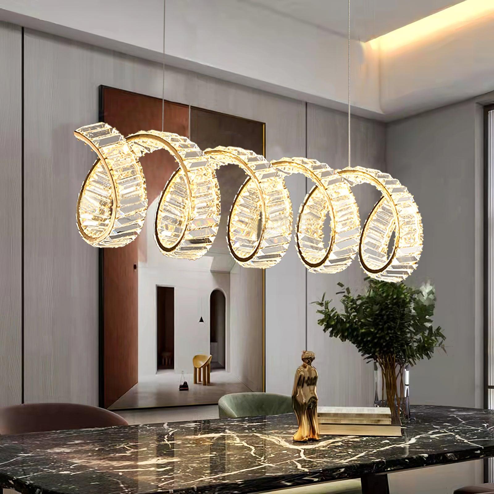 Curved LED Chandelier - Lamp Outdoor