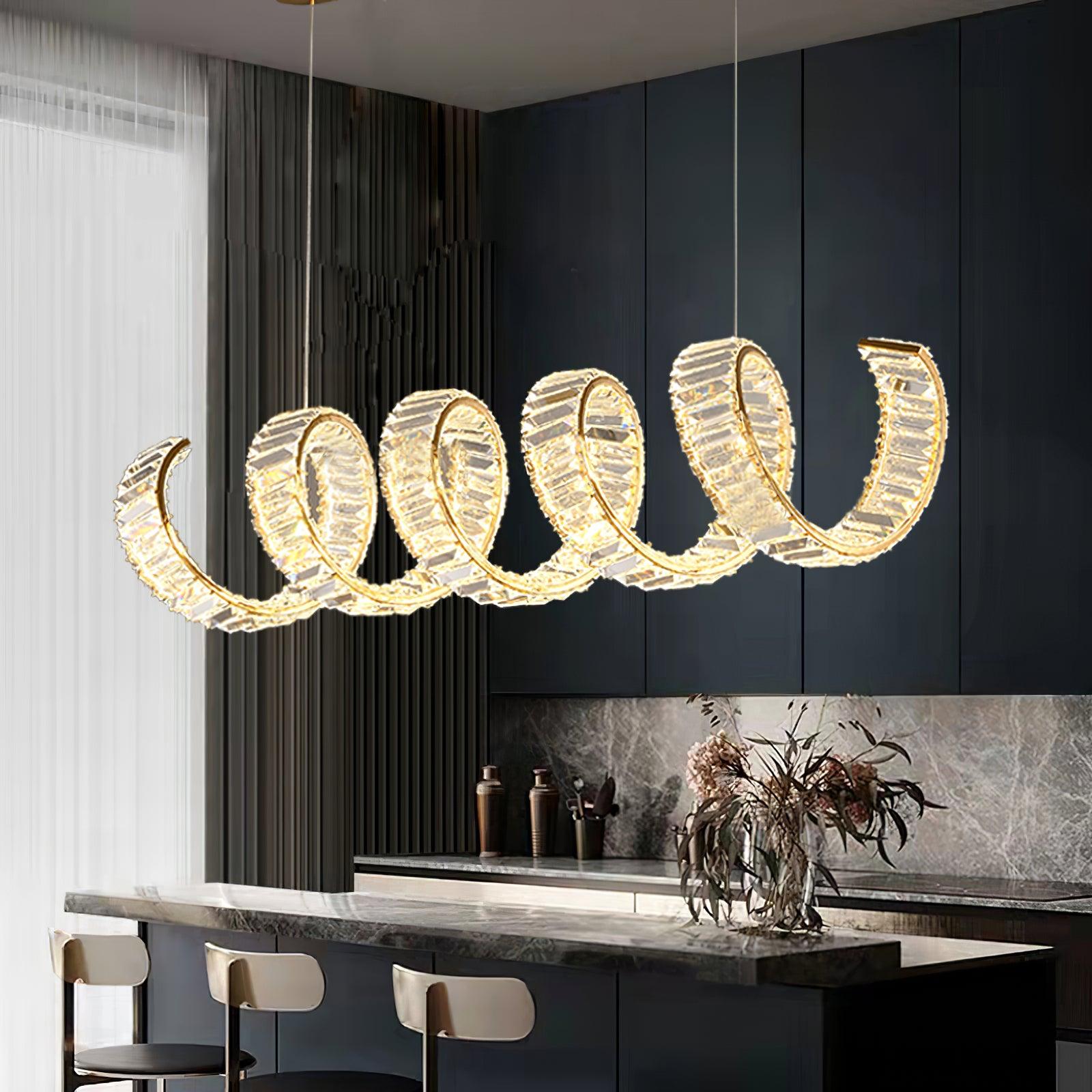 Curved LED Chandelier - Lamp Outdoor