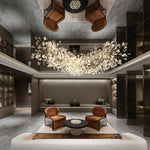 Eurzoris Gingko Metal Leaf Chandelier - Lamp Outdoor