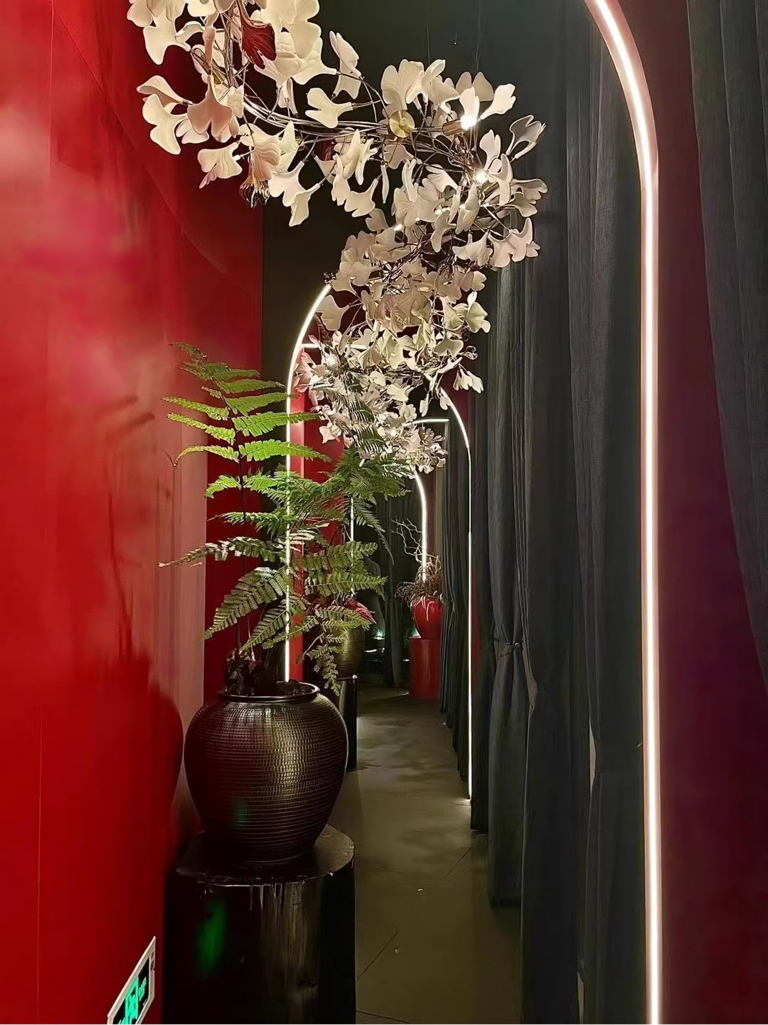 Eurzoris Gingko Metal Leaf Chandelier - Lamp Outdoor