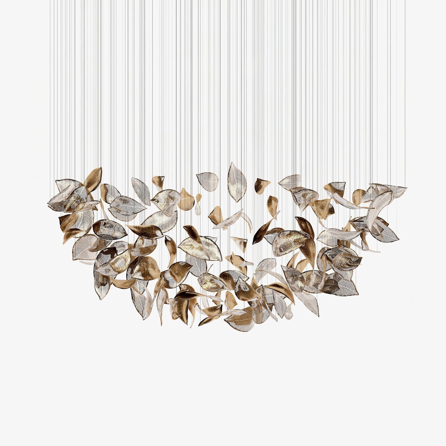 Cesilila Iridescent Metal Leaf Pendant Light - Lamp Outdoor