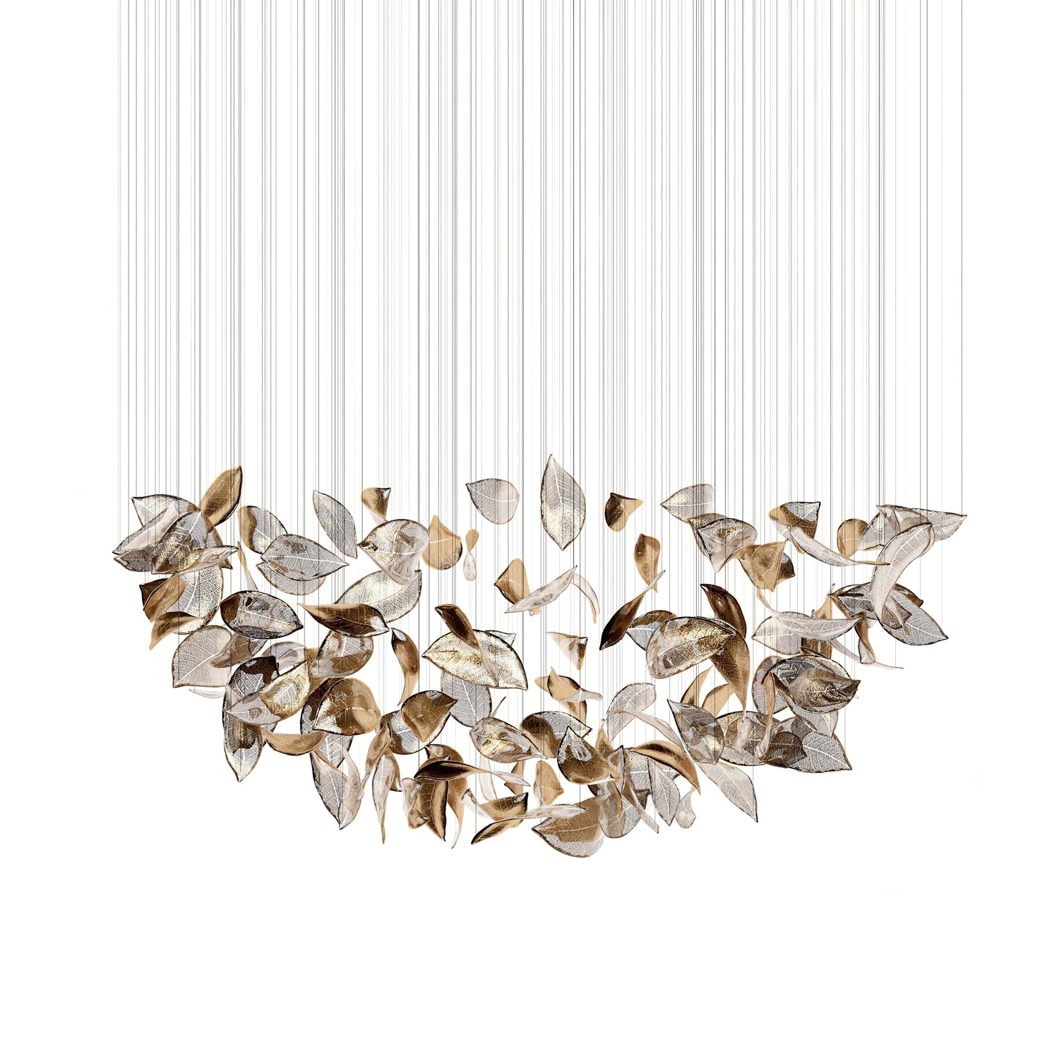Cesilila Iridescent Metal Leaf Pendant Light - Lamp Outdoor