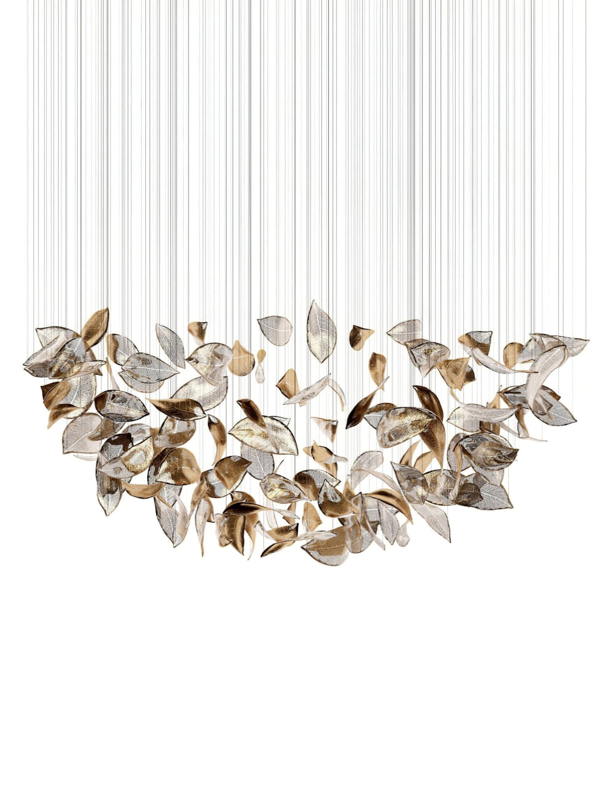 Cesilila Iridescent Metal Leaf Pendant Light - Lamp Outdoor