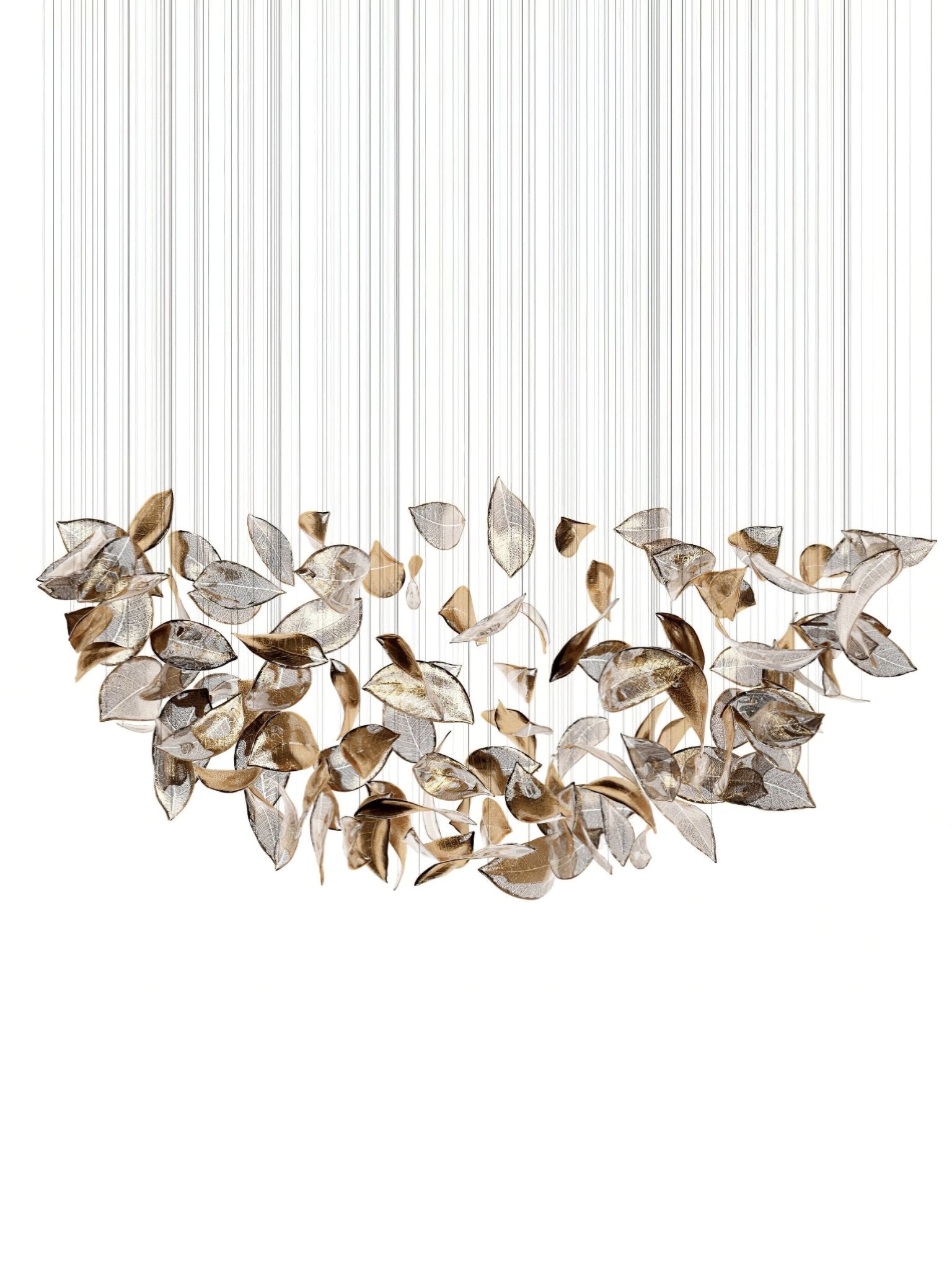 Cesilila Iridescent Metal Leaf Pendant Light - Lamp Outdoor