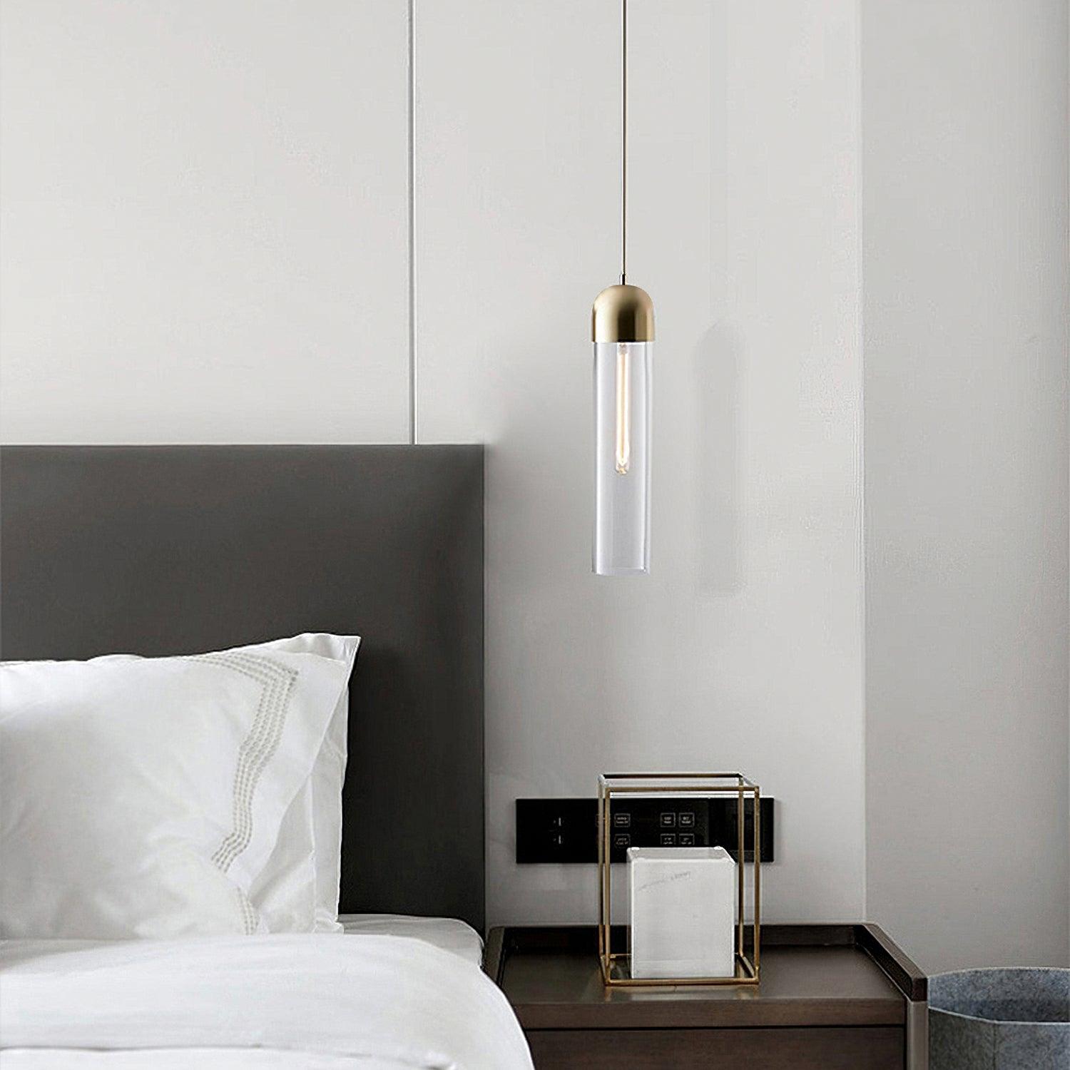 Glass Cylindrical Shape Pendant Light - Lamp Outdoor