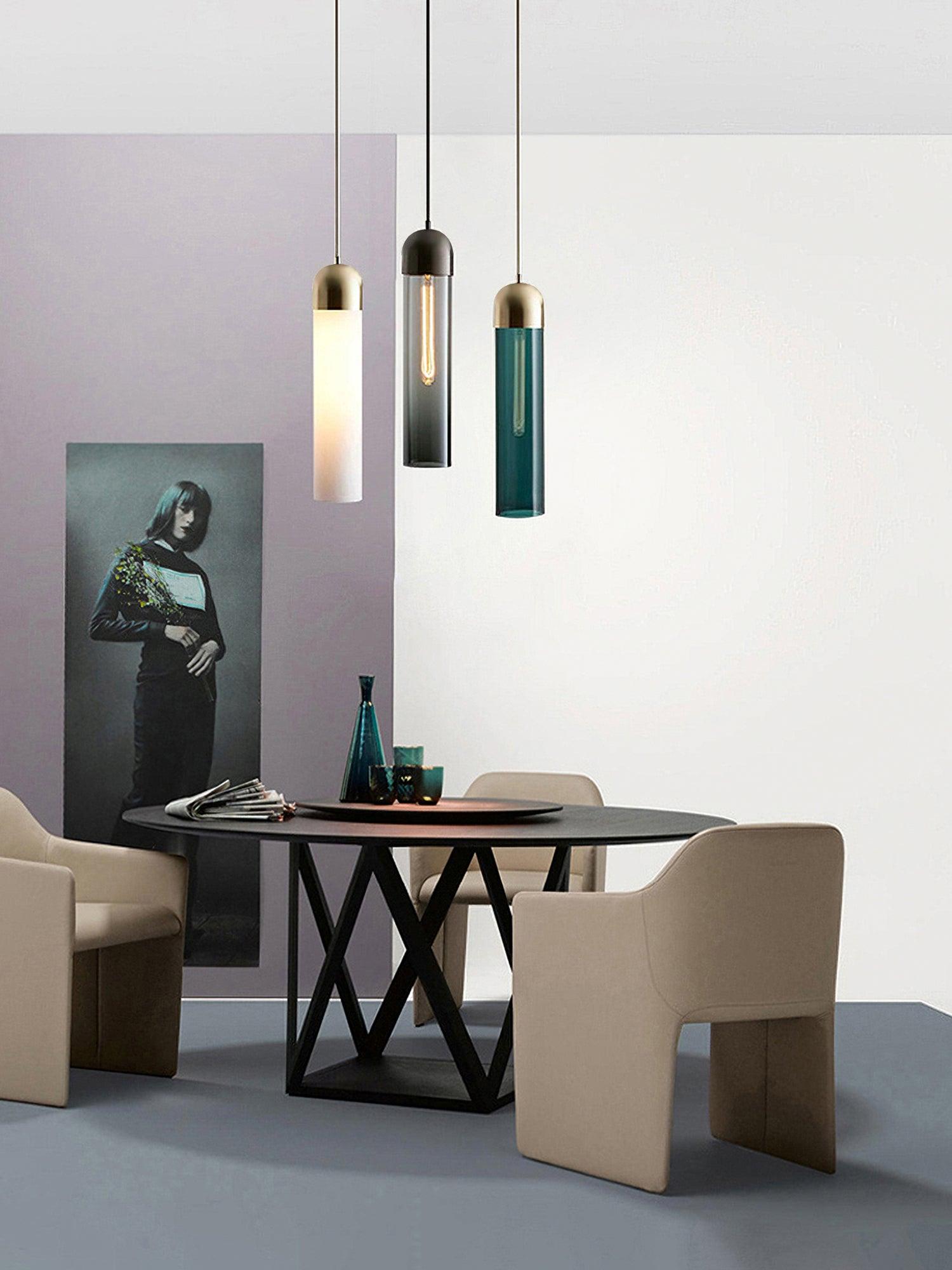 Glass Cylindrical Shape Pendant Light - Lamp Outdoor