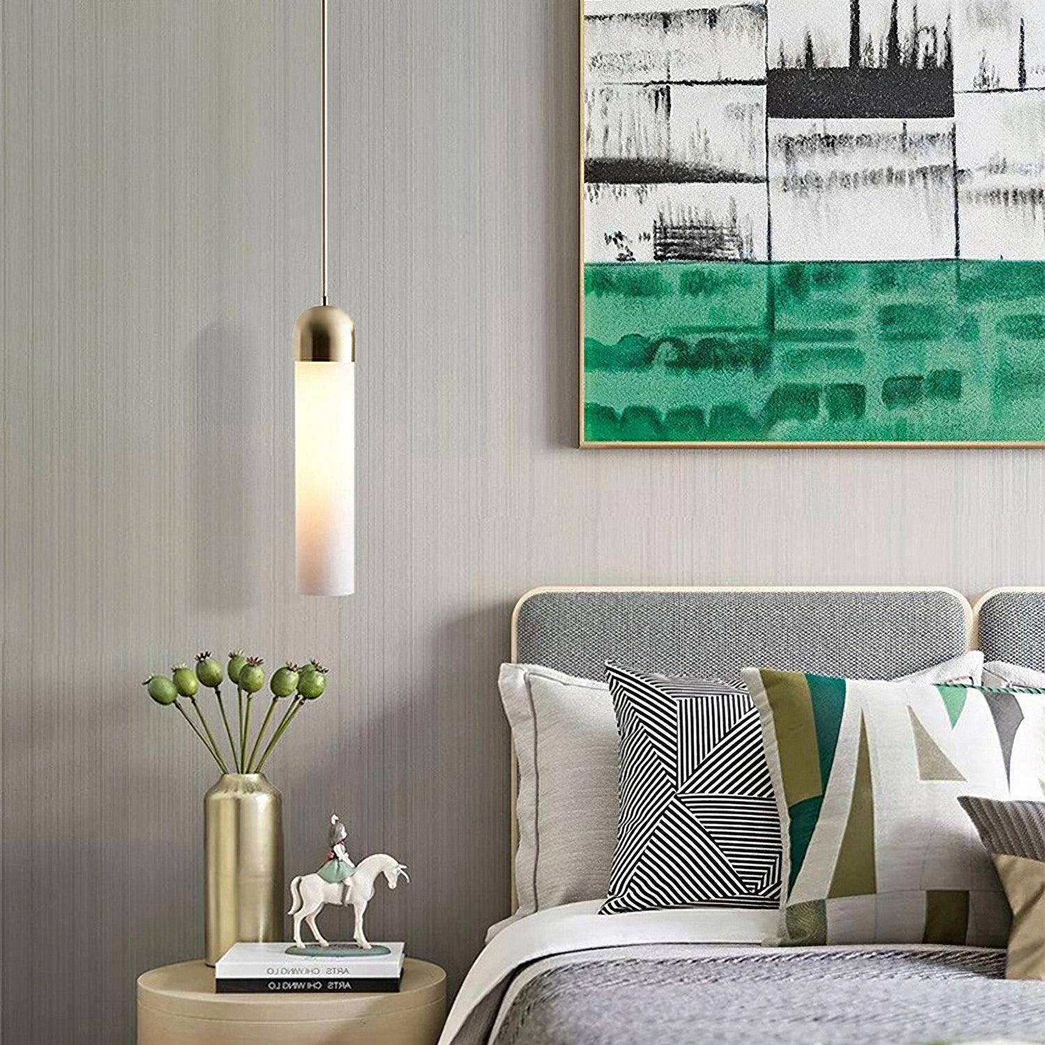 Glass Cylindrical Shape Pendant Light - Lamp Outdoor