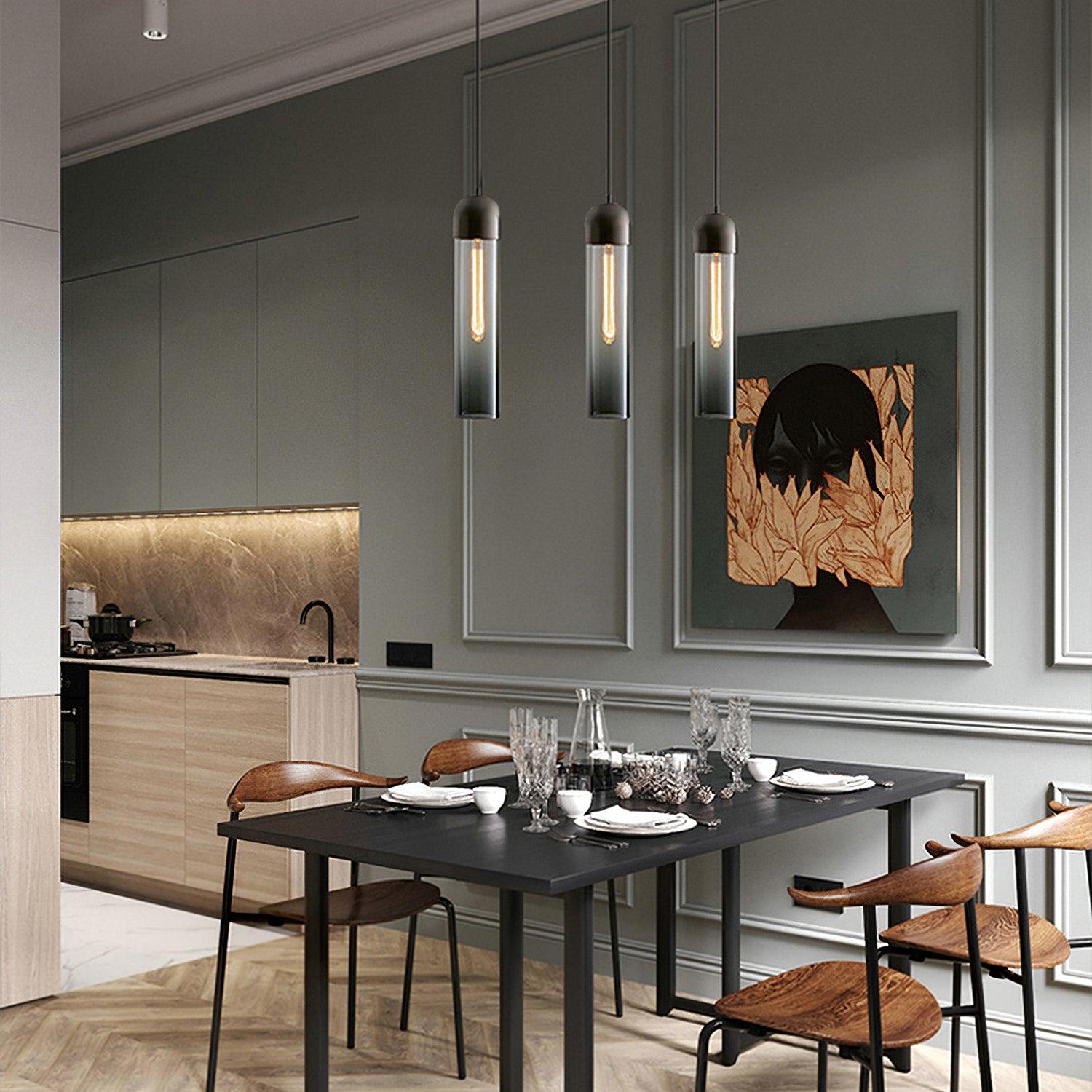 Glass Cylindrical Shape Pendant Light - Lamp Outdoor