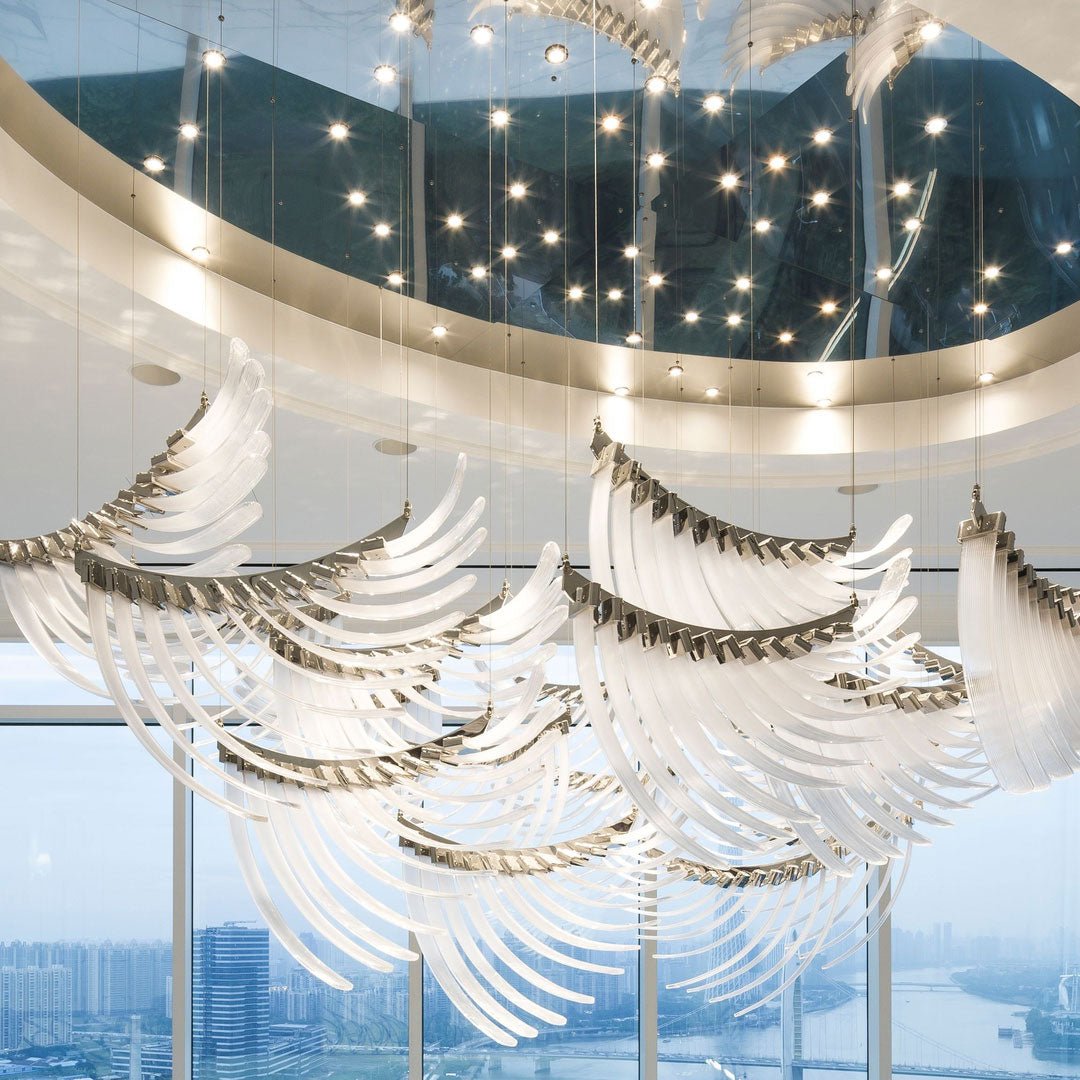 Eurrinia Glass Wing Cluster Chandelier - Lamp Outdoor