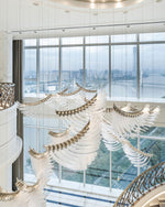 Eurrinia Glass Wing Cluster Chandelier - Lamp Outdoor