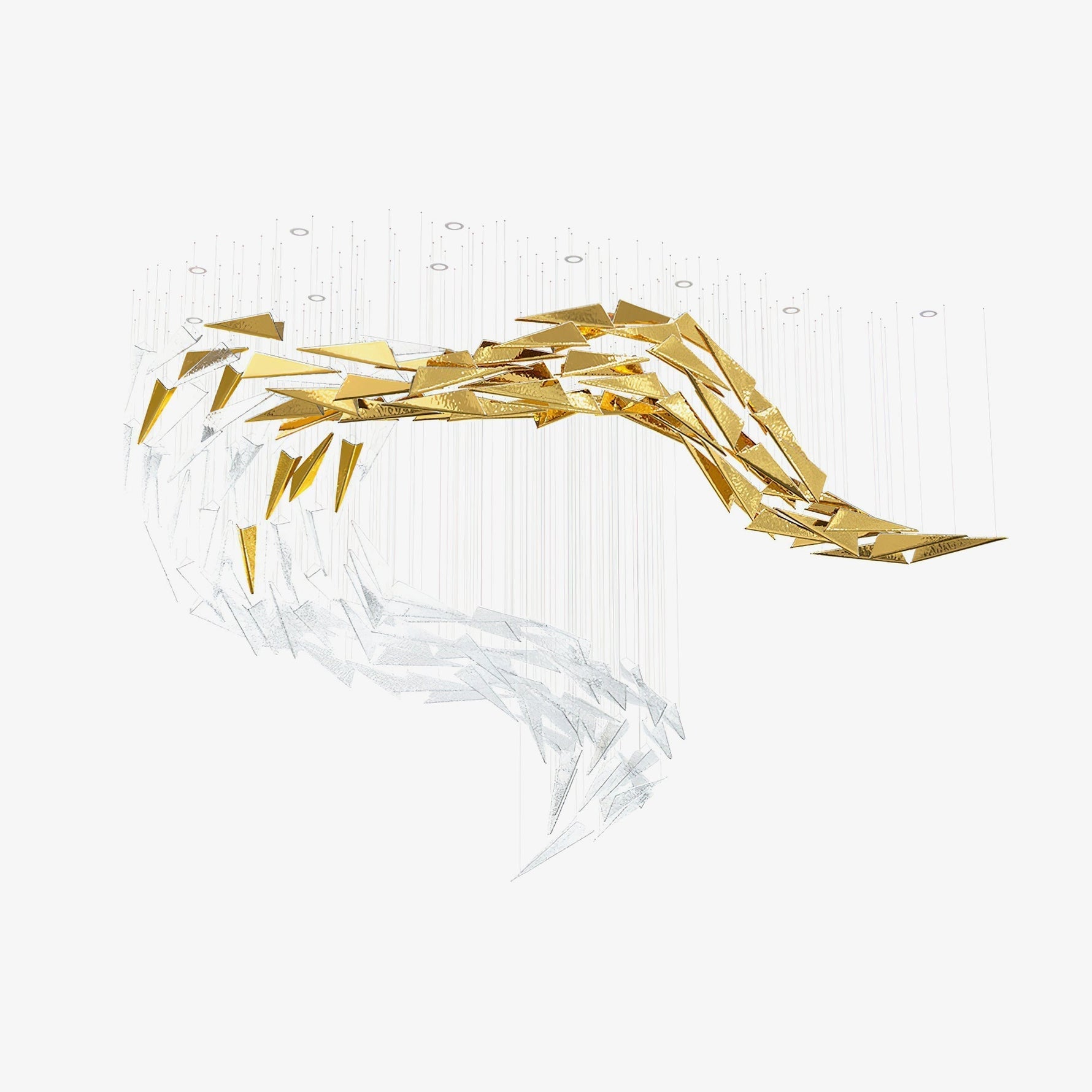 Nyvinia Glass Feather-Shape Chandelier - Lamp Outdoor