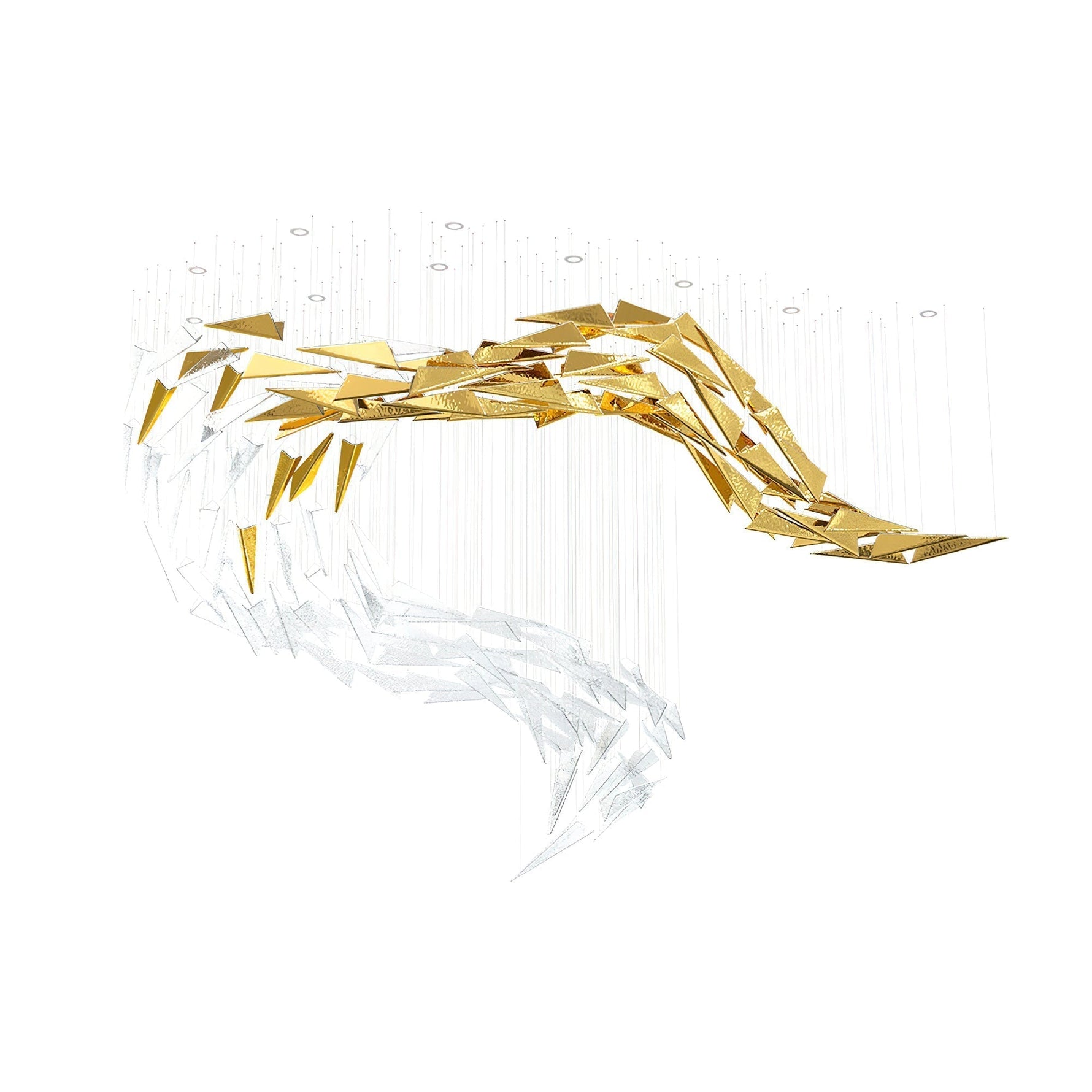 Nyvinia Glass Feather-Shape Chandelier - Lamp Outdoor