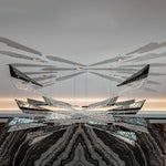 Nyvinia Glass Feather-Shape Chandelier - Lamp Outdoor