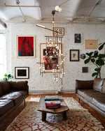 Eurzoris Geometric Brass Linear Pendant Light Chandelier - Lamp Outdoor