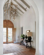 Eurzoris Geometric Brass Linear Pendant Light Chandelier - Lamp Outdoor