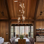 Eurzoris Geometric Brass Linear Pendant Light Chandelier - Lamp Outdoor