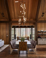 Eurzoris Geometric Brass Linear Pendant Light Chandelier - Lamp Outdoor