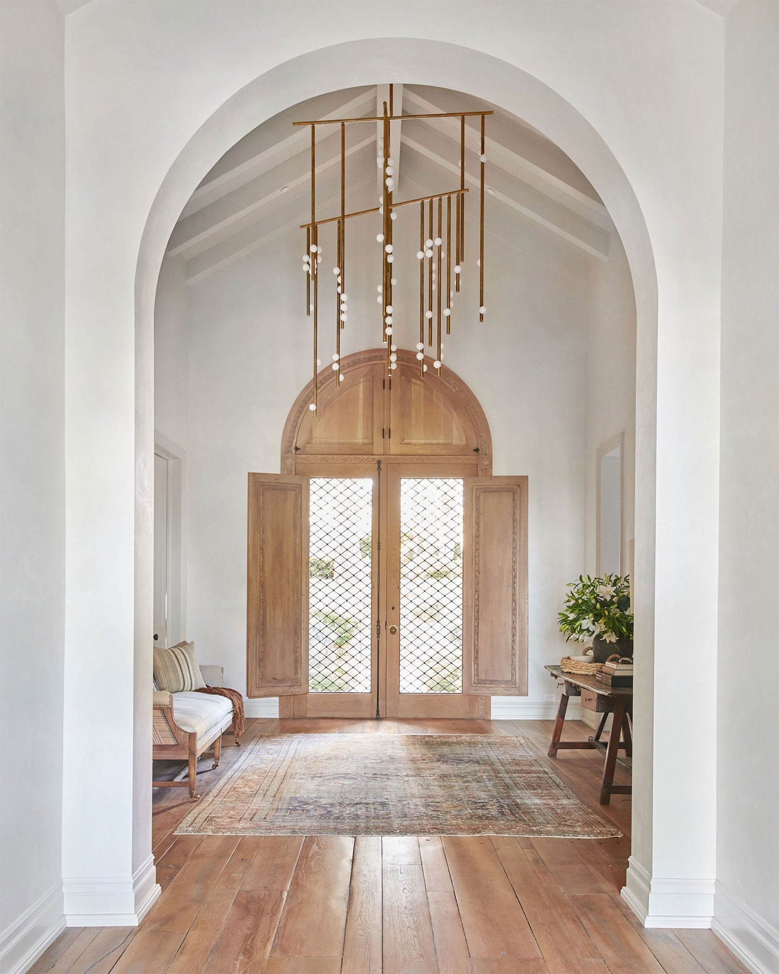 Eurzoris Geometric Brass Linear Pendant Light Chandelier - Lamp Outdoor