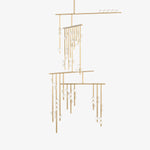 Eurzoris Geometric Brass Linear Pendant Light Chandelier - Lamp Outdoor