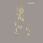 Eurzoris Geometric Brass Linear Pendant Light Chandelier - Lamp Outdoor