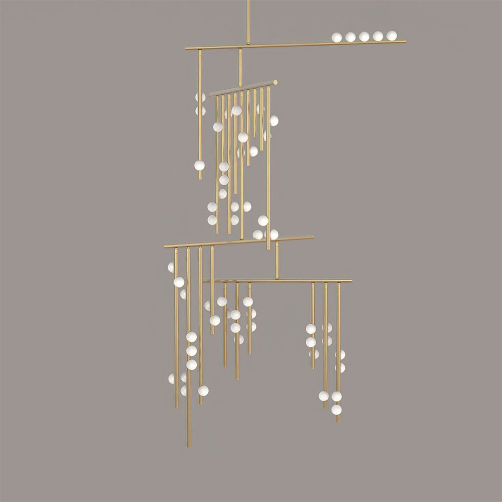 Eurzoris Geometric Brass Linear Pendant Light Chandelier - Lamp Outdoor