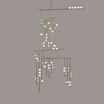 Eurzoris Geometric Brass Linear Pendant Light Chandelier - Lamp Outdoor