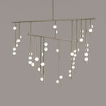 Eurzoris Geometric Brass Linear Pendant Light Chandelier - Lamp Outdoor