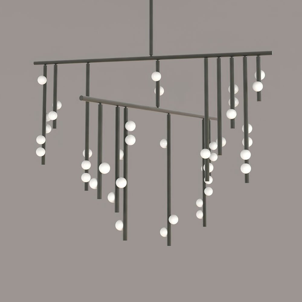 Eurzoris Geometric Brass Linear Pendant Light Chandelier - Lamp Outdoor