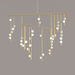 Eurzoris Geometric Brass Linear Pendant Light Chandelier - Lamp Outdoor