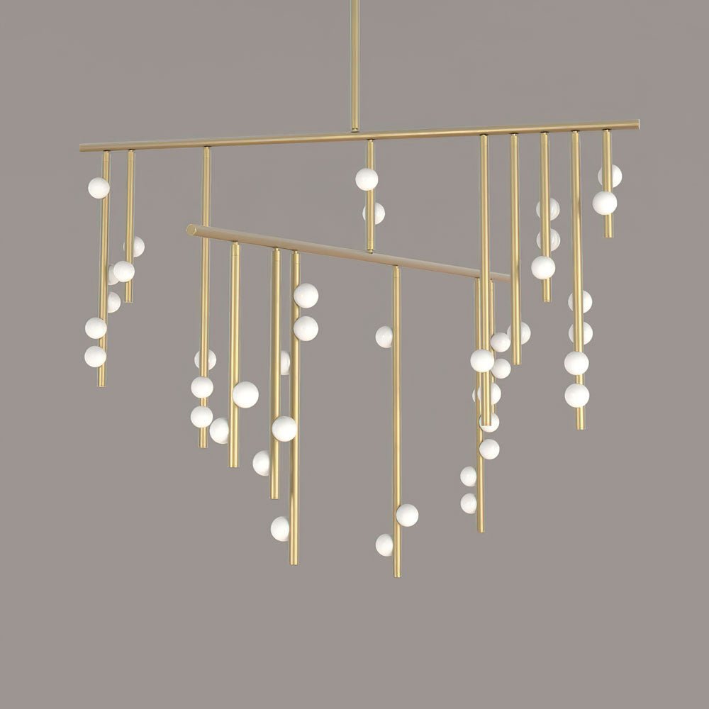 Eurzoris Geometric Brass Linear Pendant Light Chandelier - Lamp Outdoor