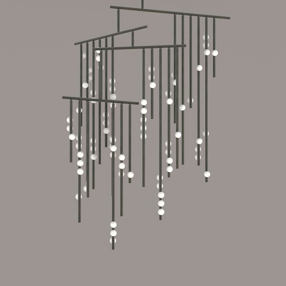 Eurzoris Geometric Brass Linear Pendant Light Chandelier - Lamp Outdoor