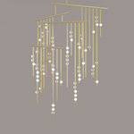 Eurzoris Geometric Brass Linear Pendant Light Chandelier - Lamp Outdoor