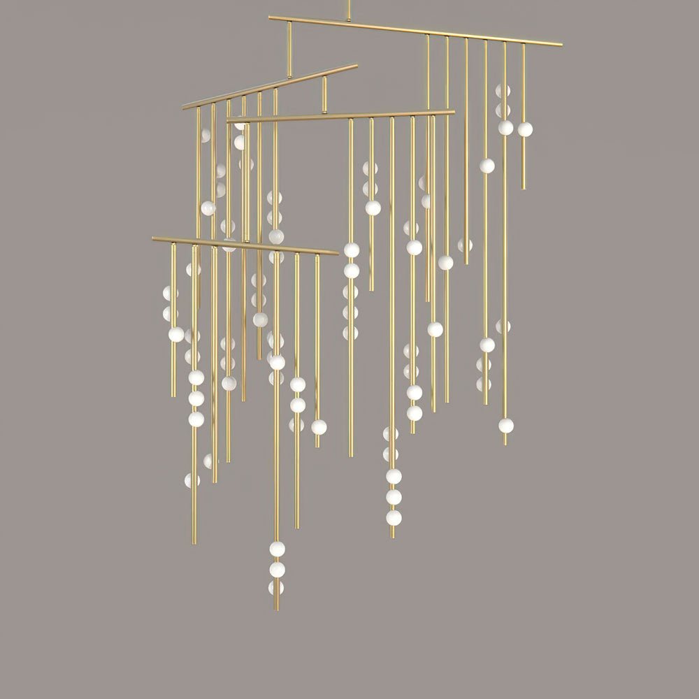 Eurzoris Geometric Brass Linear Pendant Light Chandelier - Lamp Outdoor