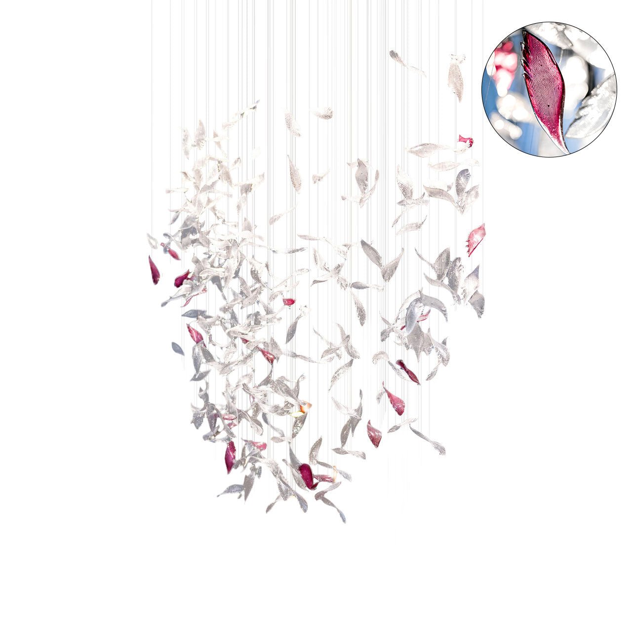 Zathaara Glass Feather Shape Chandelier - Lamp Outdoor