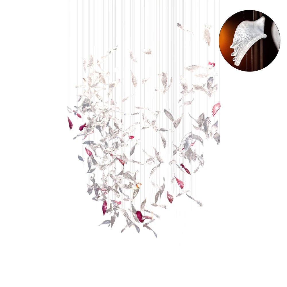 Zathaara Glass Feather Shape Chandelier - Lamp Outdoor
