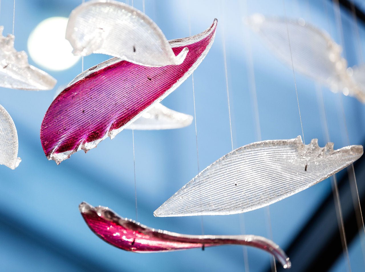Zathaara Glass Feather Shape Chandelier - Lamp Outdoor