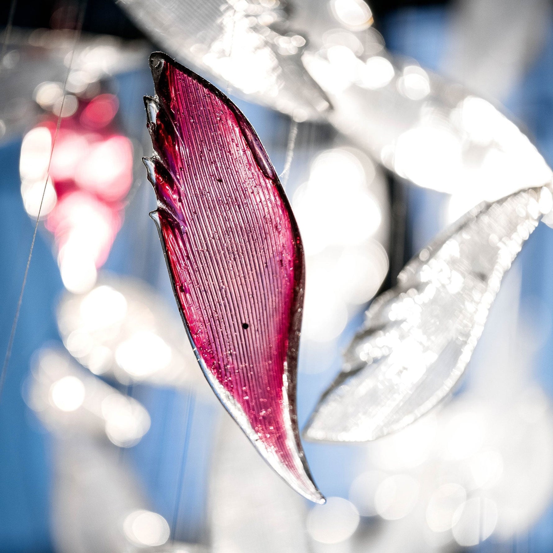 Zathaara Glass Feather Shape Chandelier - Lamp Outdoor