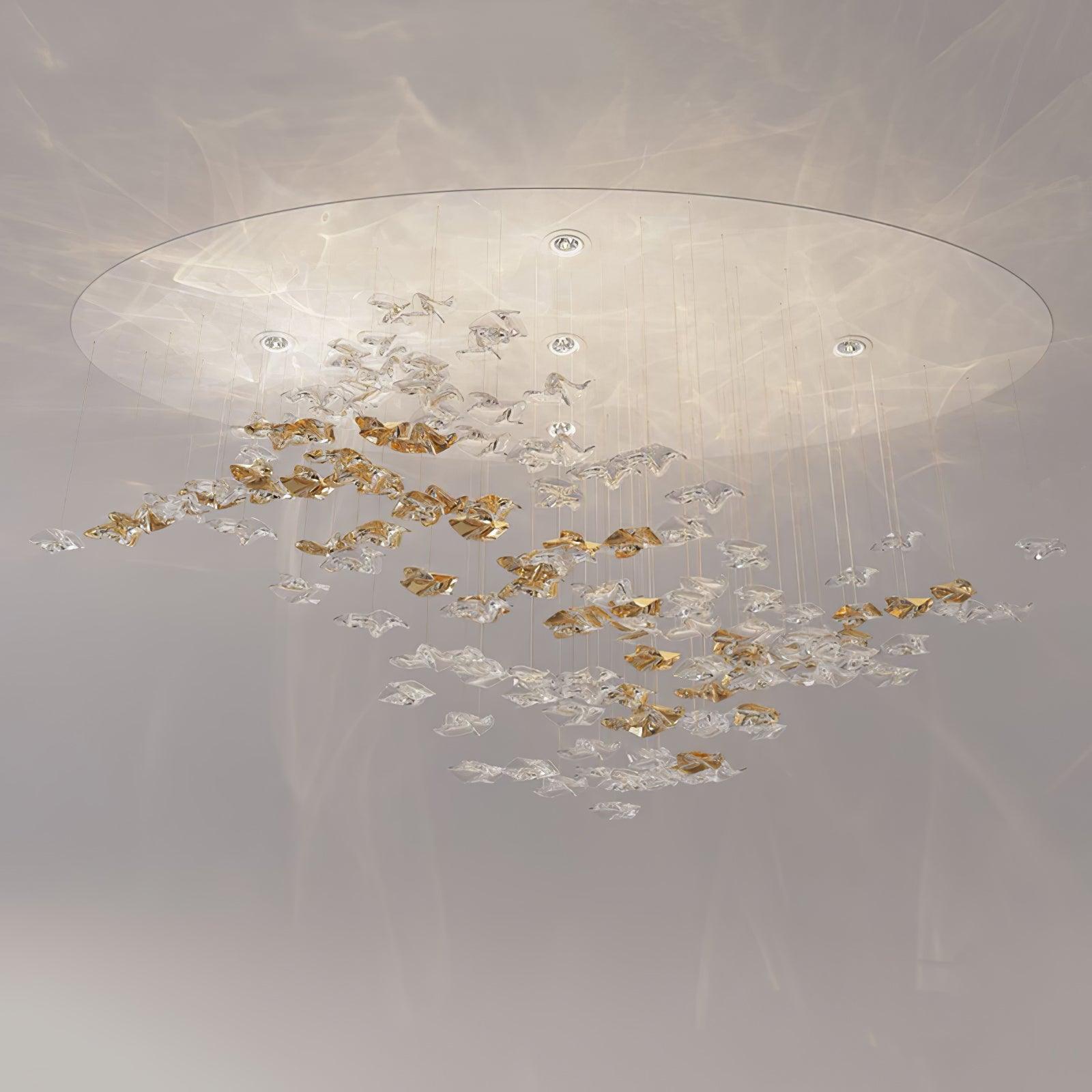 Nephele Crystal Leaf Chandelier - Lamp Outdoor
