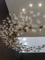 Nephele Crystal Leaf Chandelier - Lamp Outdoor