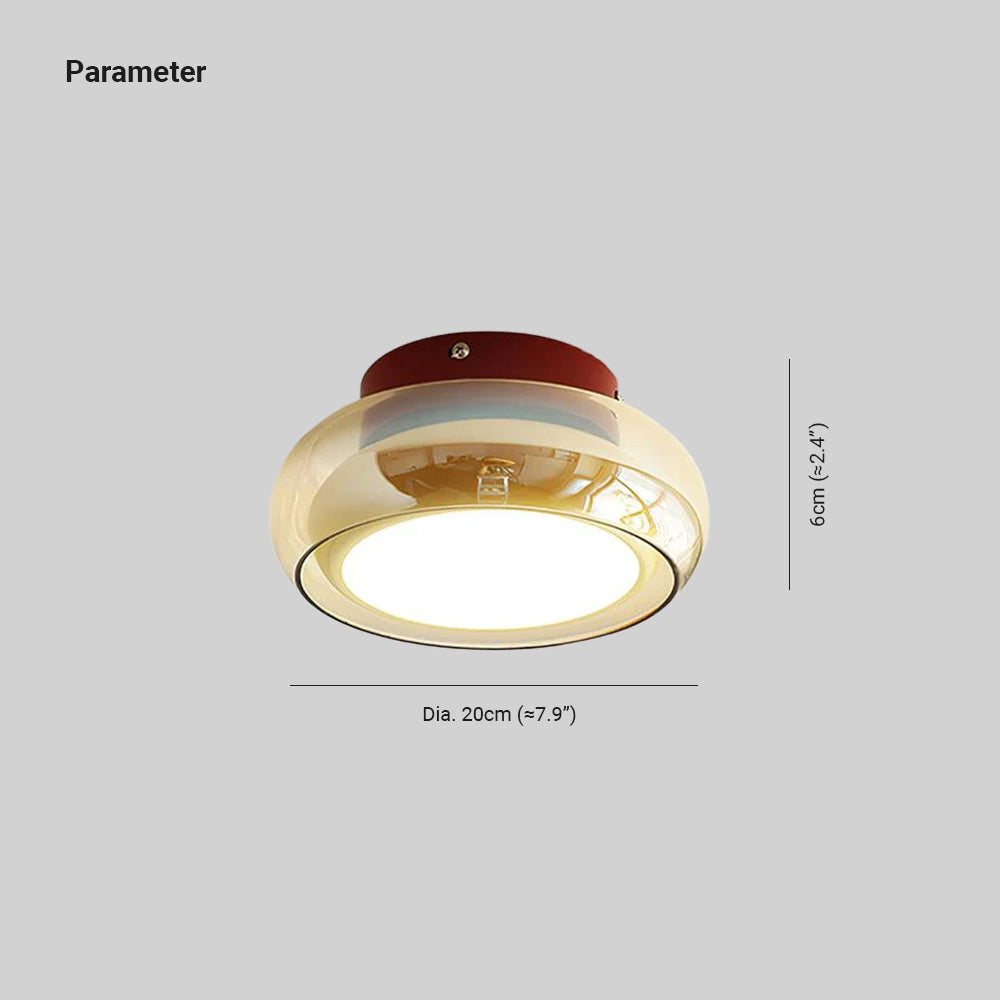 June Retro Glass Flush Mount Ceiling Light - Lamp Outdoor